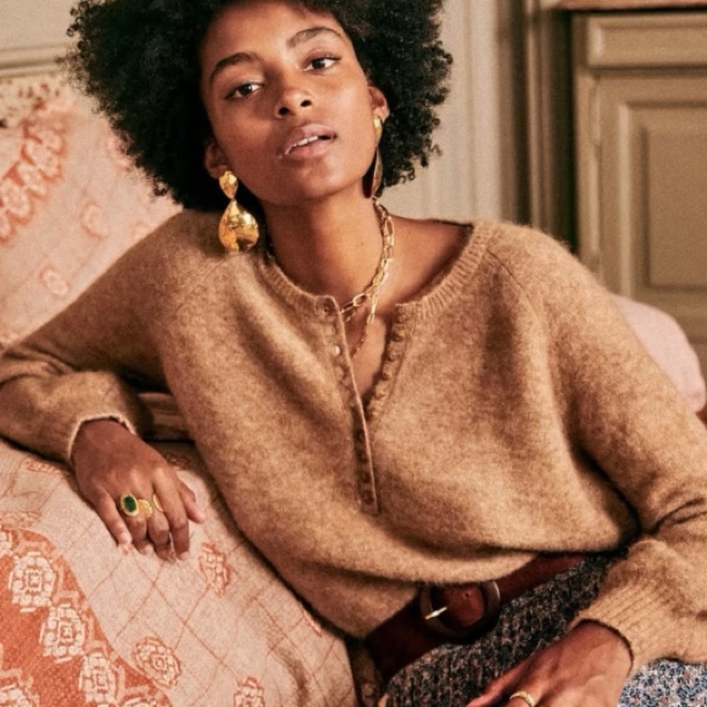 Sezane Leon Jumper Henley Sweater